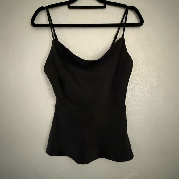 Skies are Blue women’s Satin draped neck With Lace under lay Black Cami XS - Picture 4 of 6